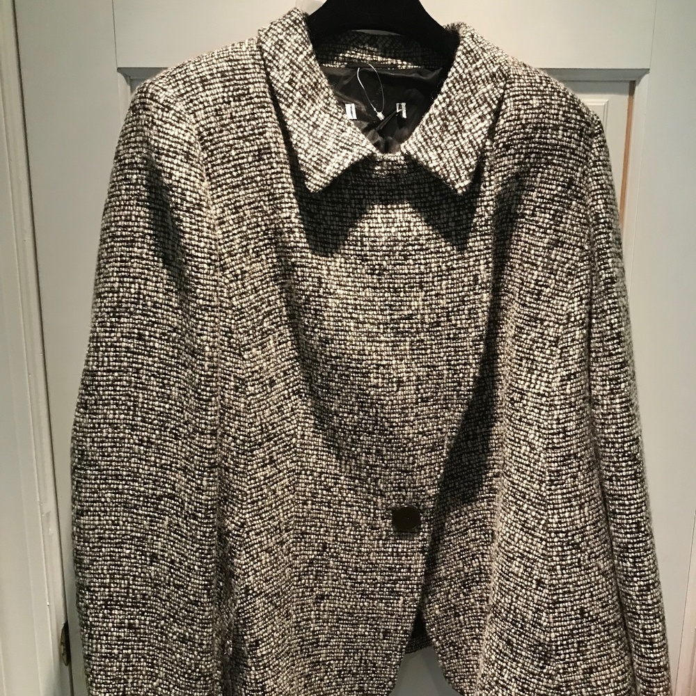 Marina Rinaldi tweed jacket with chain link belt 29 20w